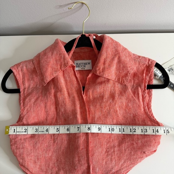 Matthew Bruch Vest with Triangle Linen Top - Red - Medium - Picture 8 of 9